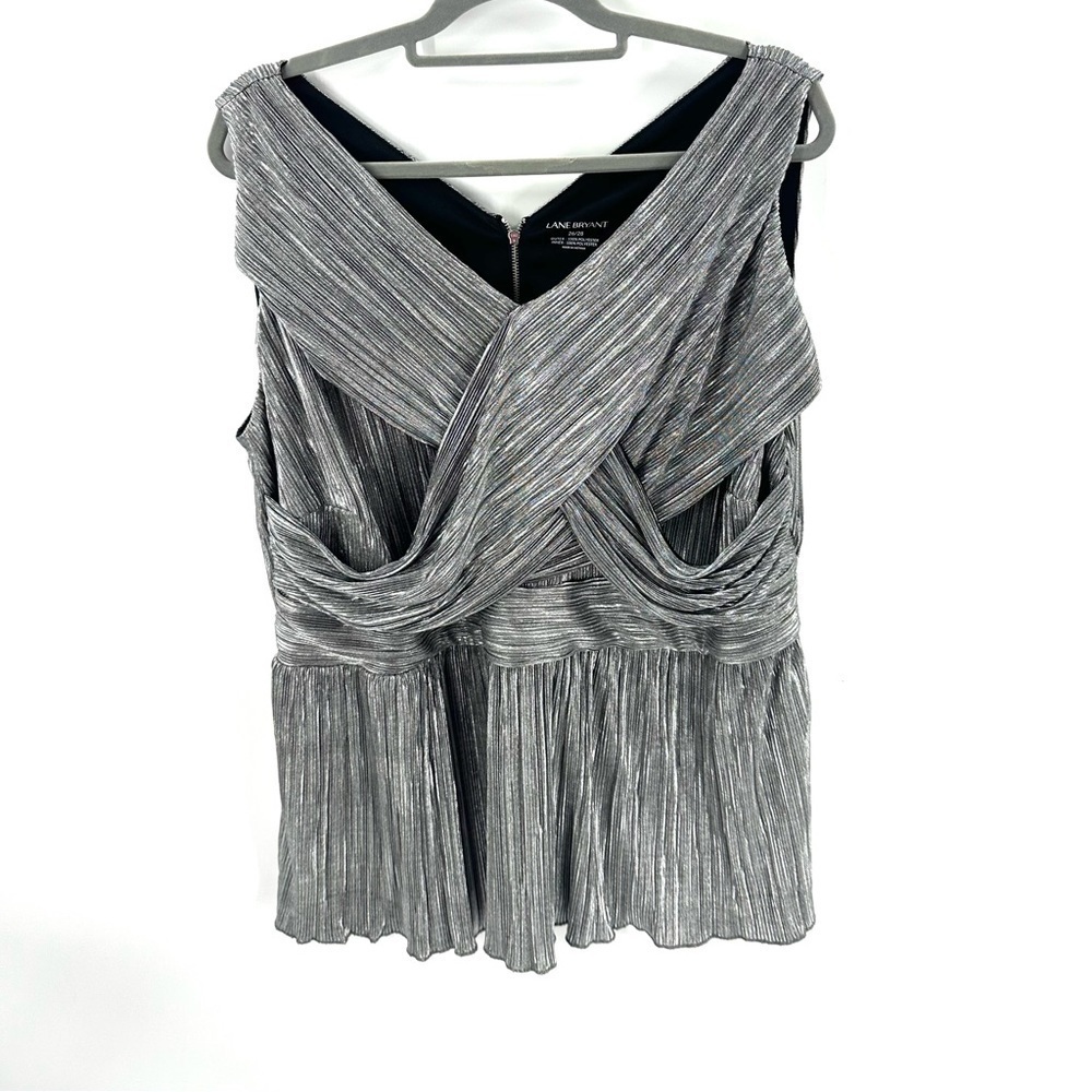Lane Bryant Blouse Top Womens 26/28 Metallic Flowy Fairy Whimsy Holidays Formal